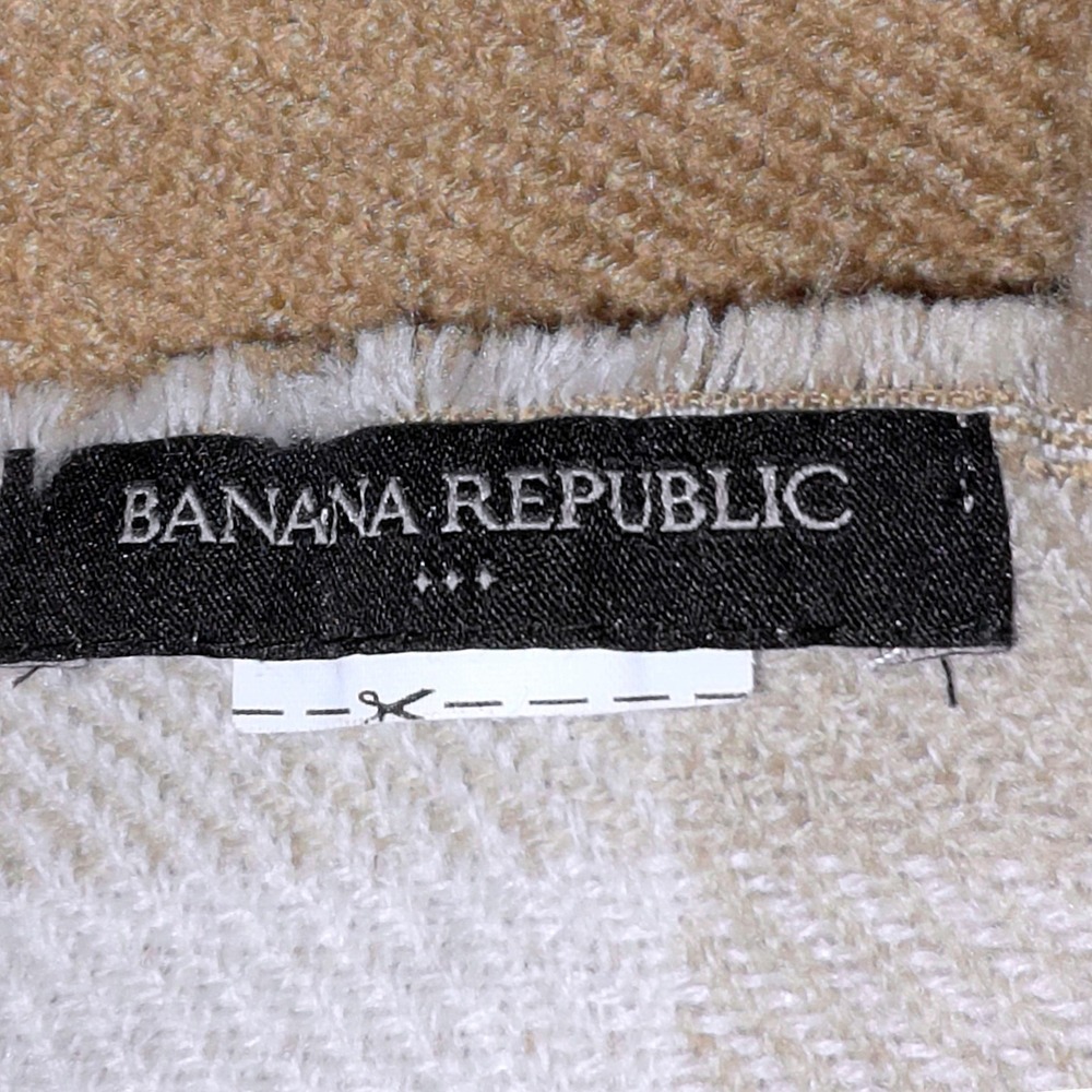 Banana Republic Reversible Plaid Poncho One Size Brown White - Picture 5 of 7